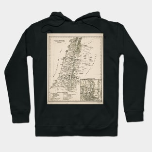 Old Map - Vintage - Palestine - Jerusalem Hoodie